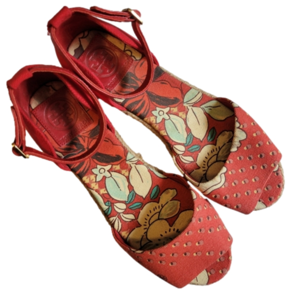 Tory Burch Shoes - Tory Burch Sherri Mid Wedge Espadrilles, Size 8